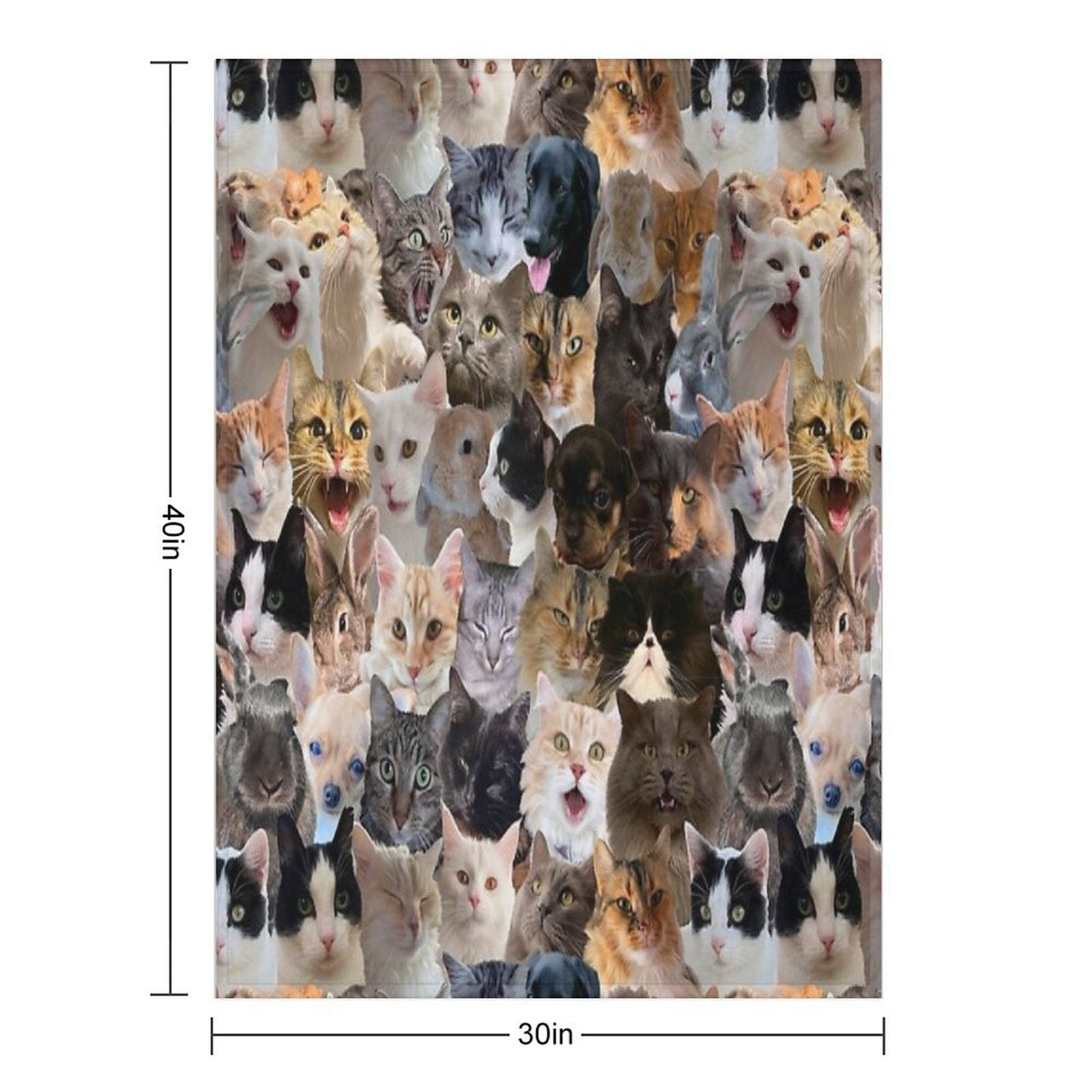 Cute Pets Pattern Compact Throw Blanket
