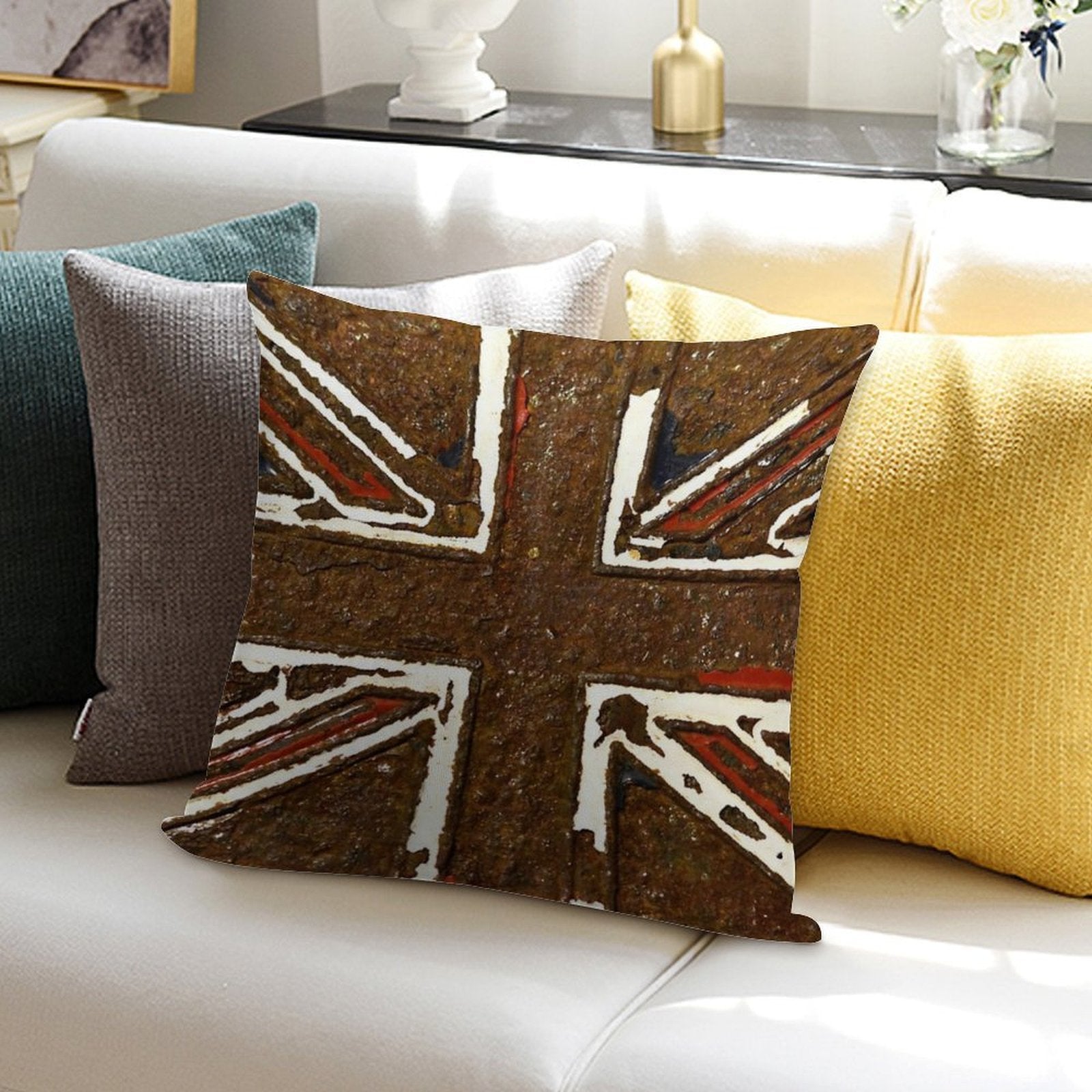 Union Jack The Rusted Soft Ultra-Soft Texture Throw Pillow