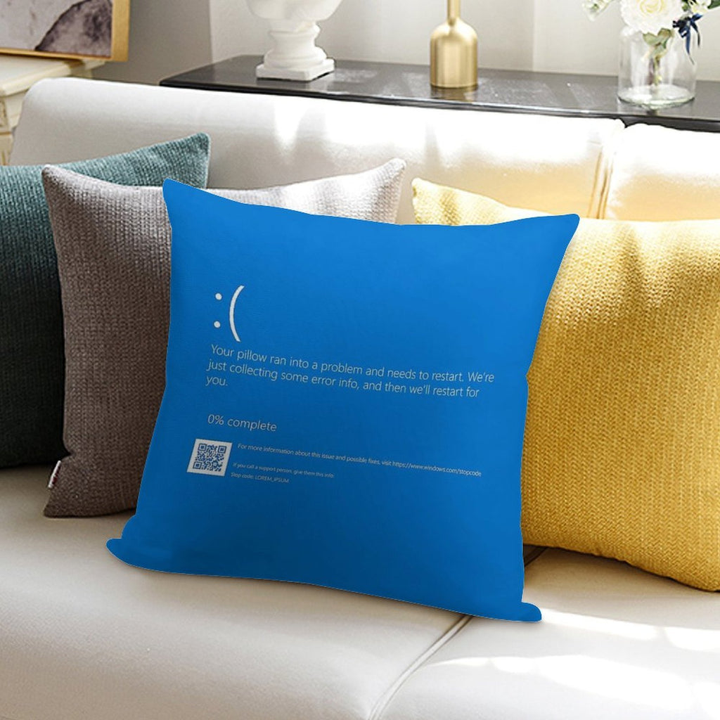Windows BSOD (Blue Screen of Death) Soft Bedroom Essential Throw Pillow