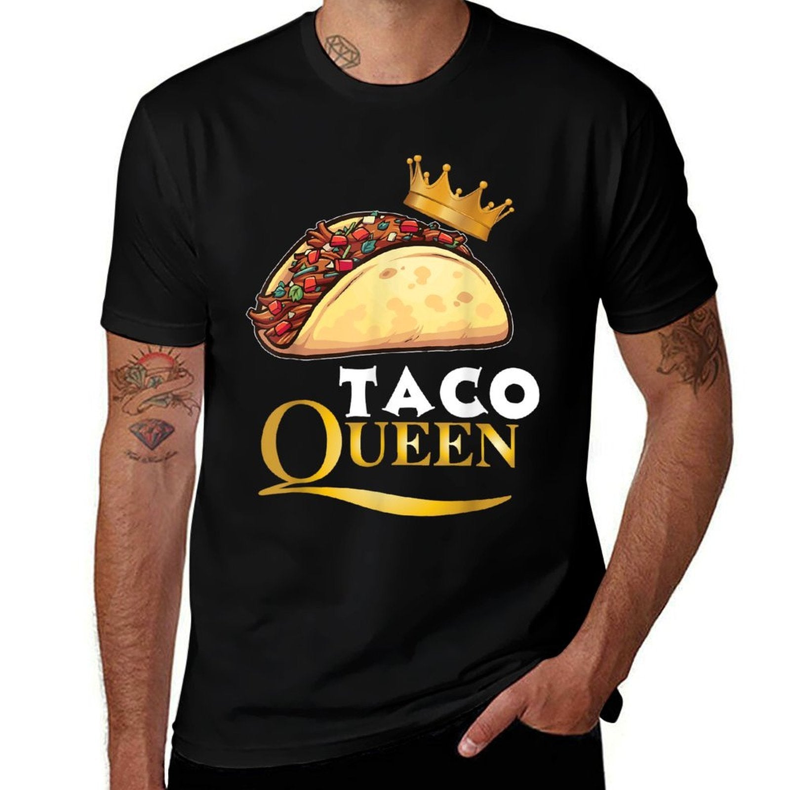 Taco Queen Tshirt For Women Tacos Mexican Food  Wrinkle-resistant T-Shirt
