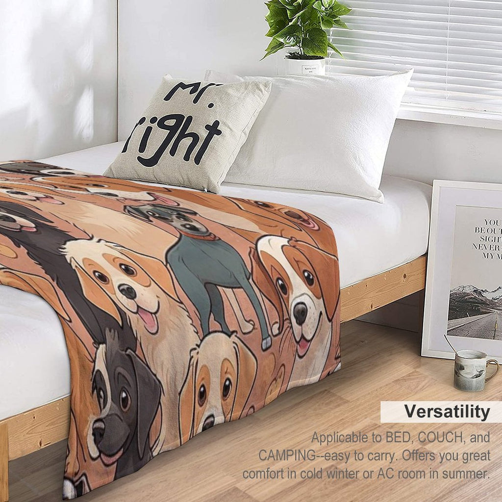Dogs Multi-functional Throw Blanket