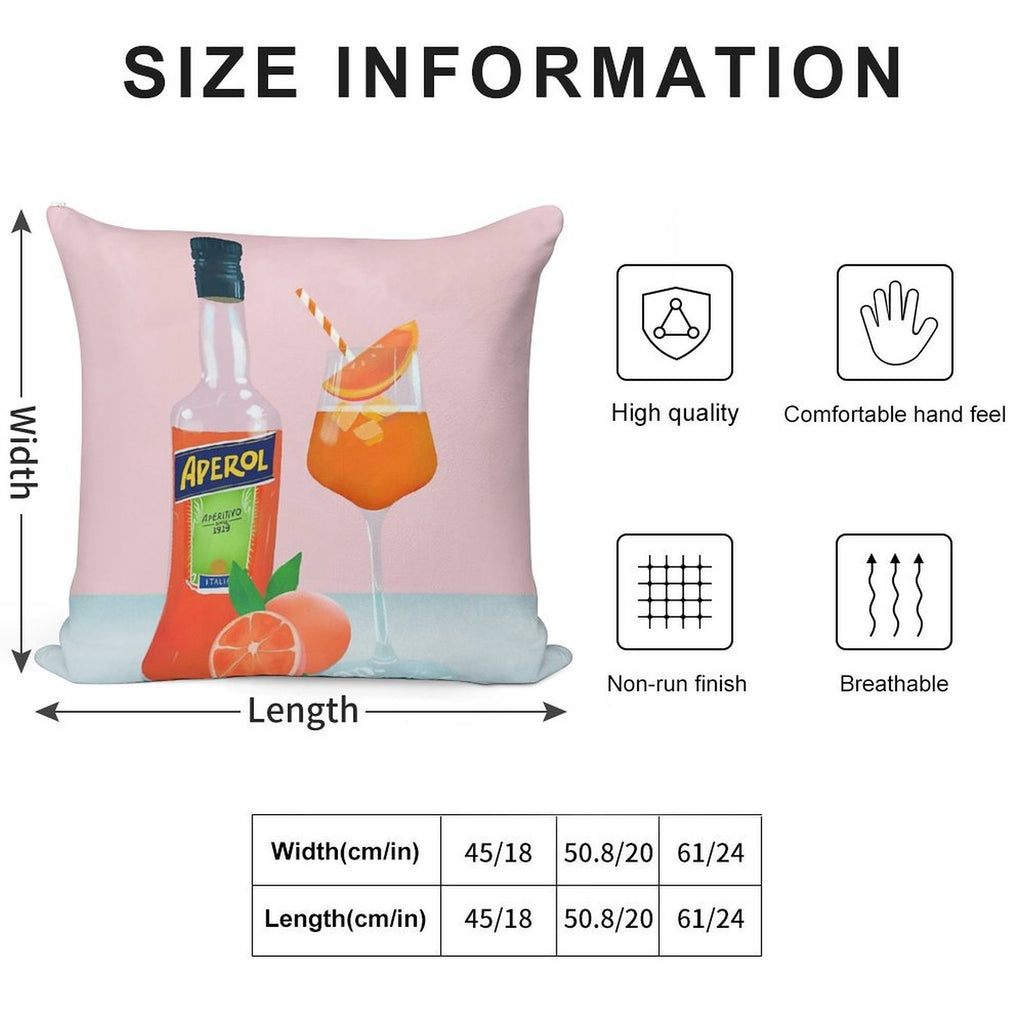 Aperol Spritz Soft Fade-Resistant Throw Pillow