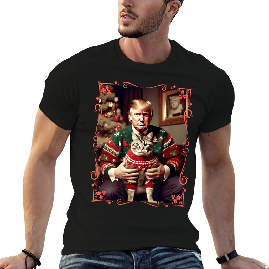 Cats Lives Matter Funny Trump Ugly Christmas Cat Lover for Men Women  Soft T-Shirt