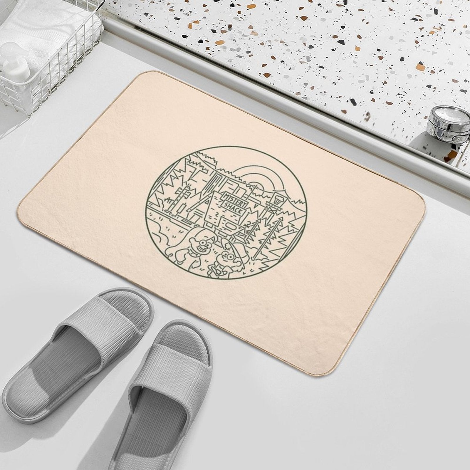 Gravity Falls Line Art  Odorless Bath Mat