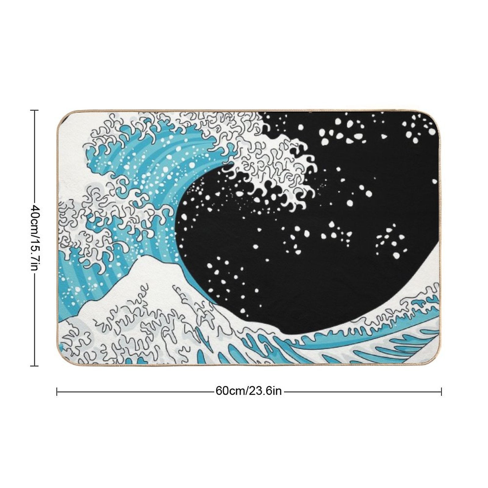 Kanagawa Wave  Fade-Resistant Bath Mat