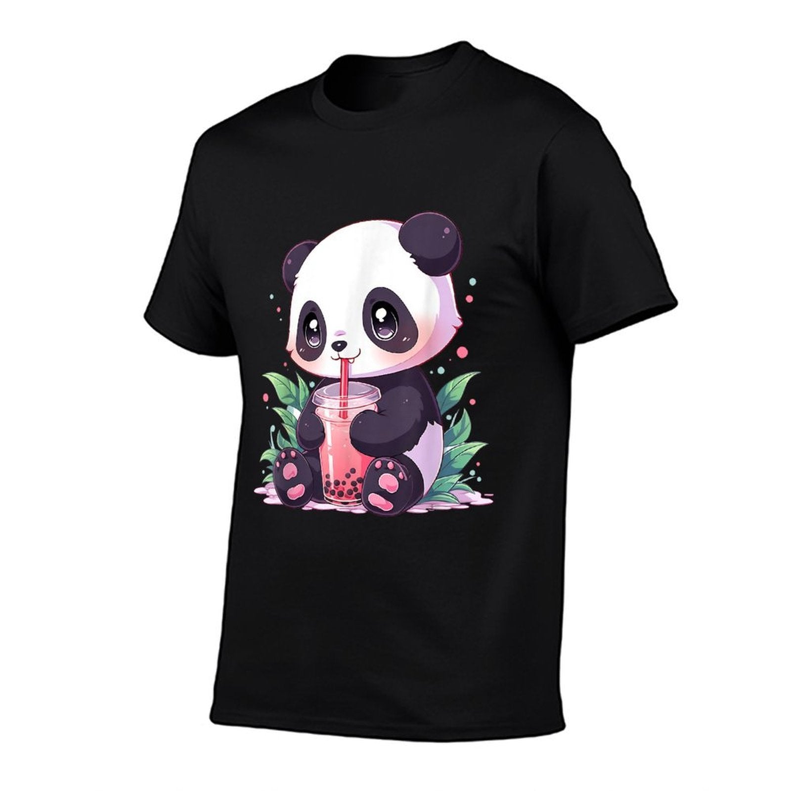 Kawaii Panda Drinking Bubble Tea Boba Lover  Easy-care T-Shirt