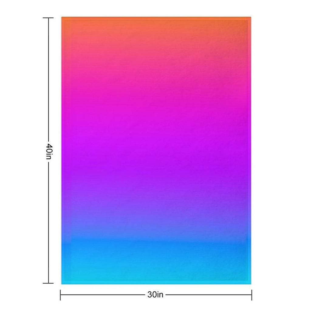 Blue Purple Orange Aqua Ombre Machine-washable Throw Blanket