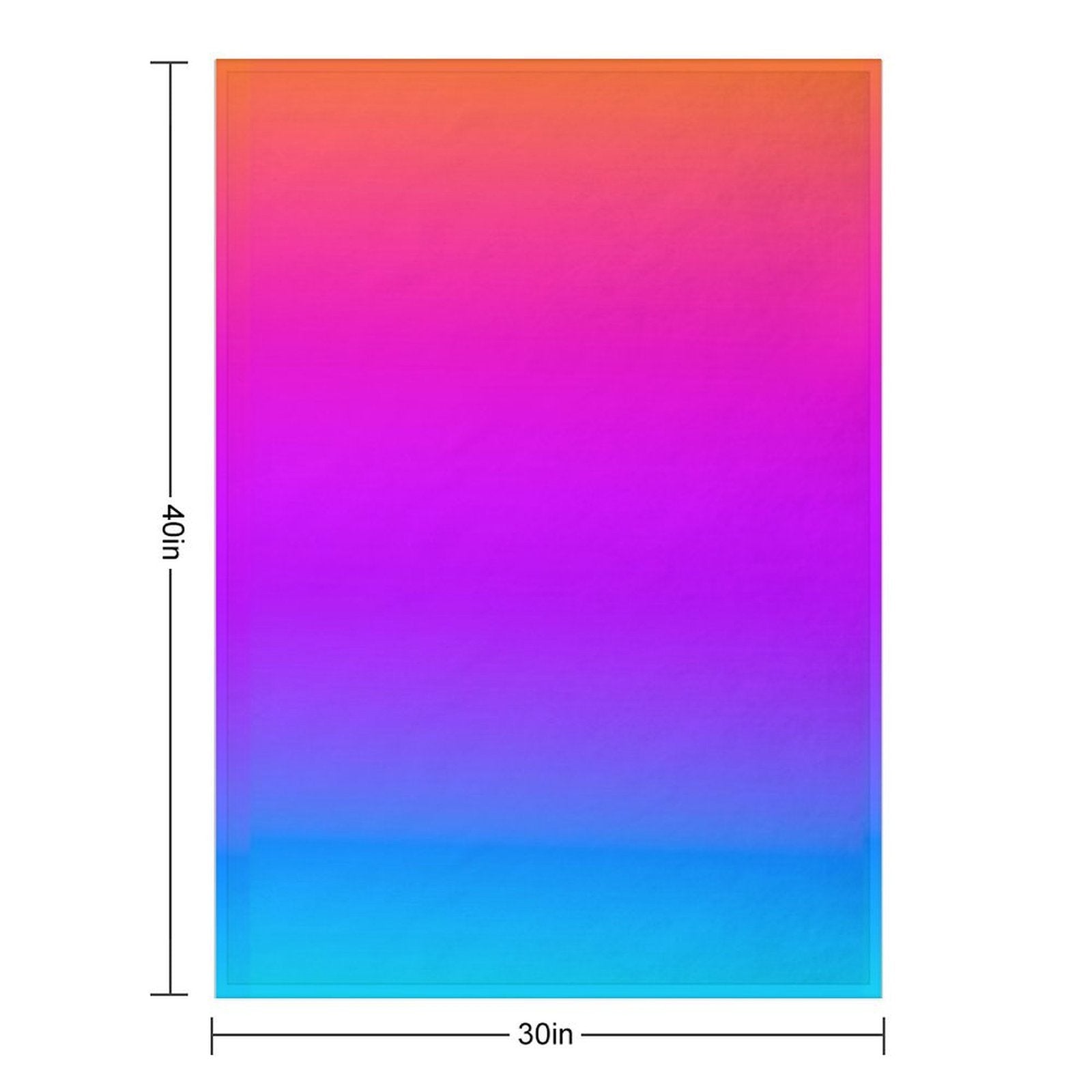 Blue Purple Orange Aqua Ombre Machine-washable Throw Blanket