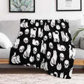 Cats And Skulls Pattern Premium Throw Blanket