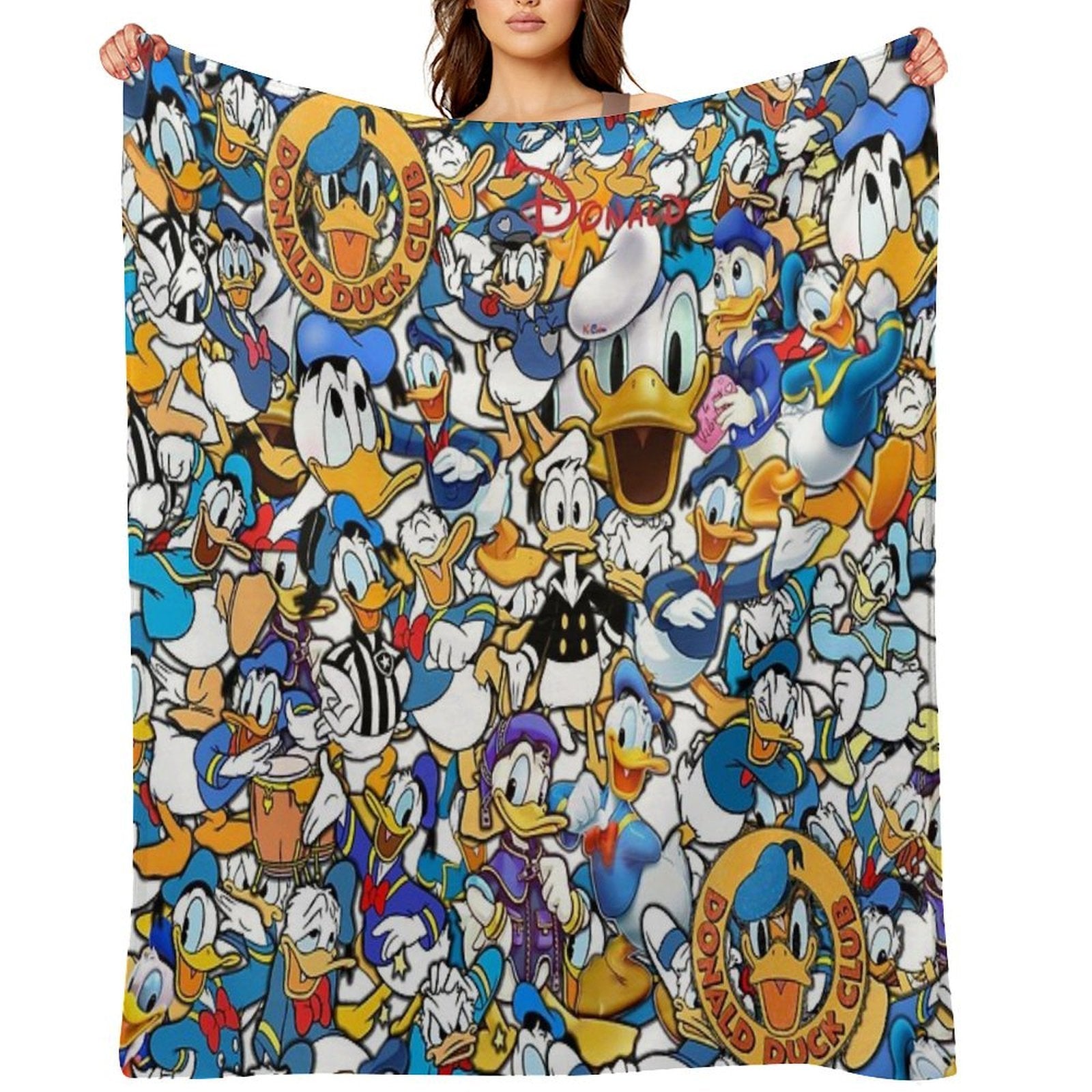 Donald Duck Kids Classic Funny Cartoon Ultimate Super Fine HD Collage Quick-dry Throw Blanket