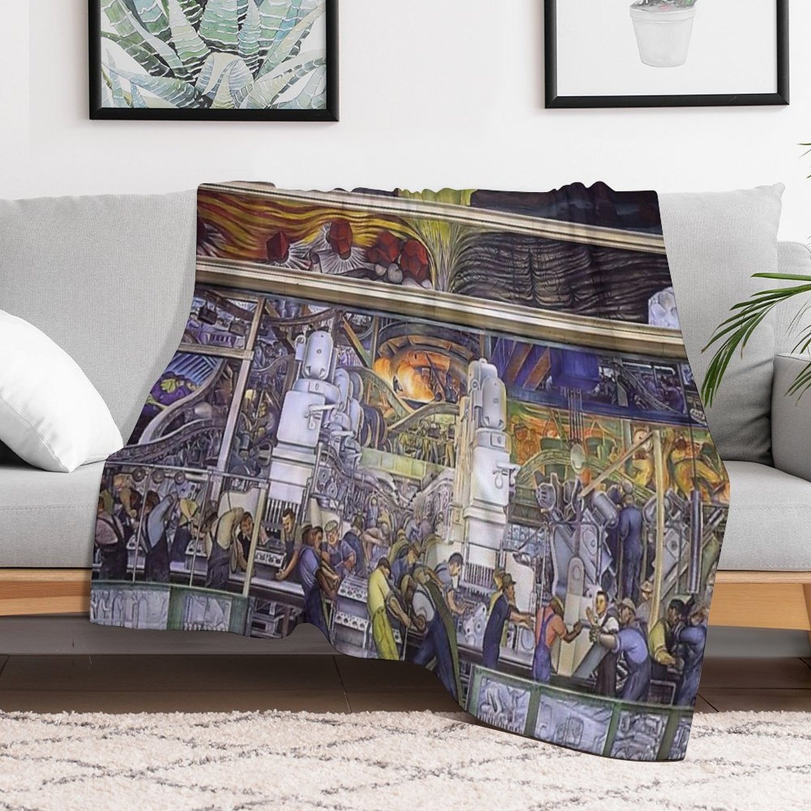 Diego Rivera Famous Paintings Compact Throw Blanket