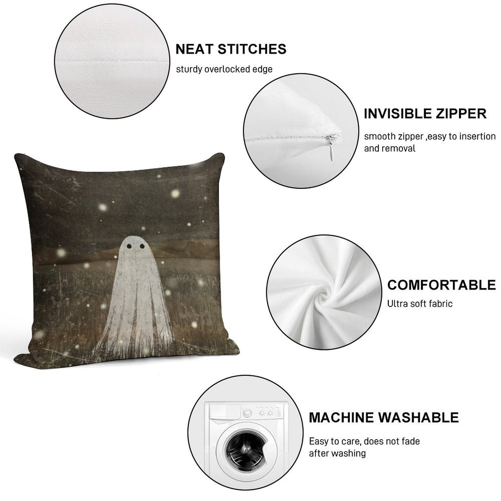 Fireflies Soft Shrink-Resistant Throw Pillow