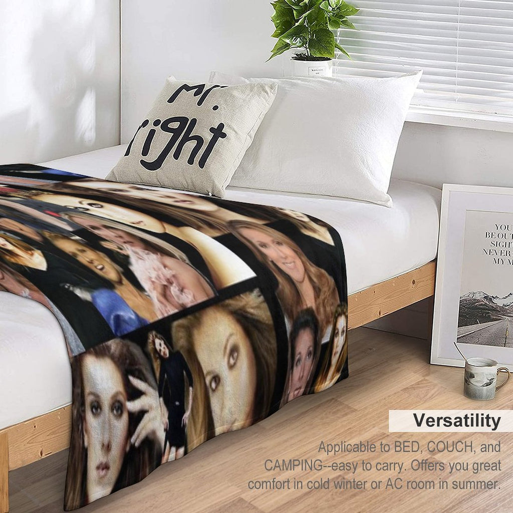 Celine Dion Collage Lightweight Throw Blanket
