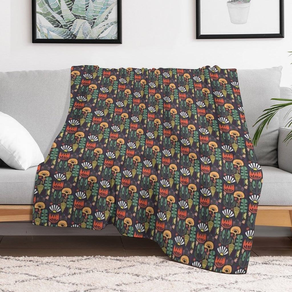 Scandinavian Wildflowers Anti-pilling Throw Blanket