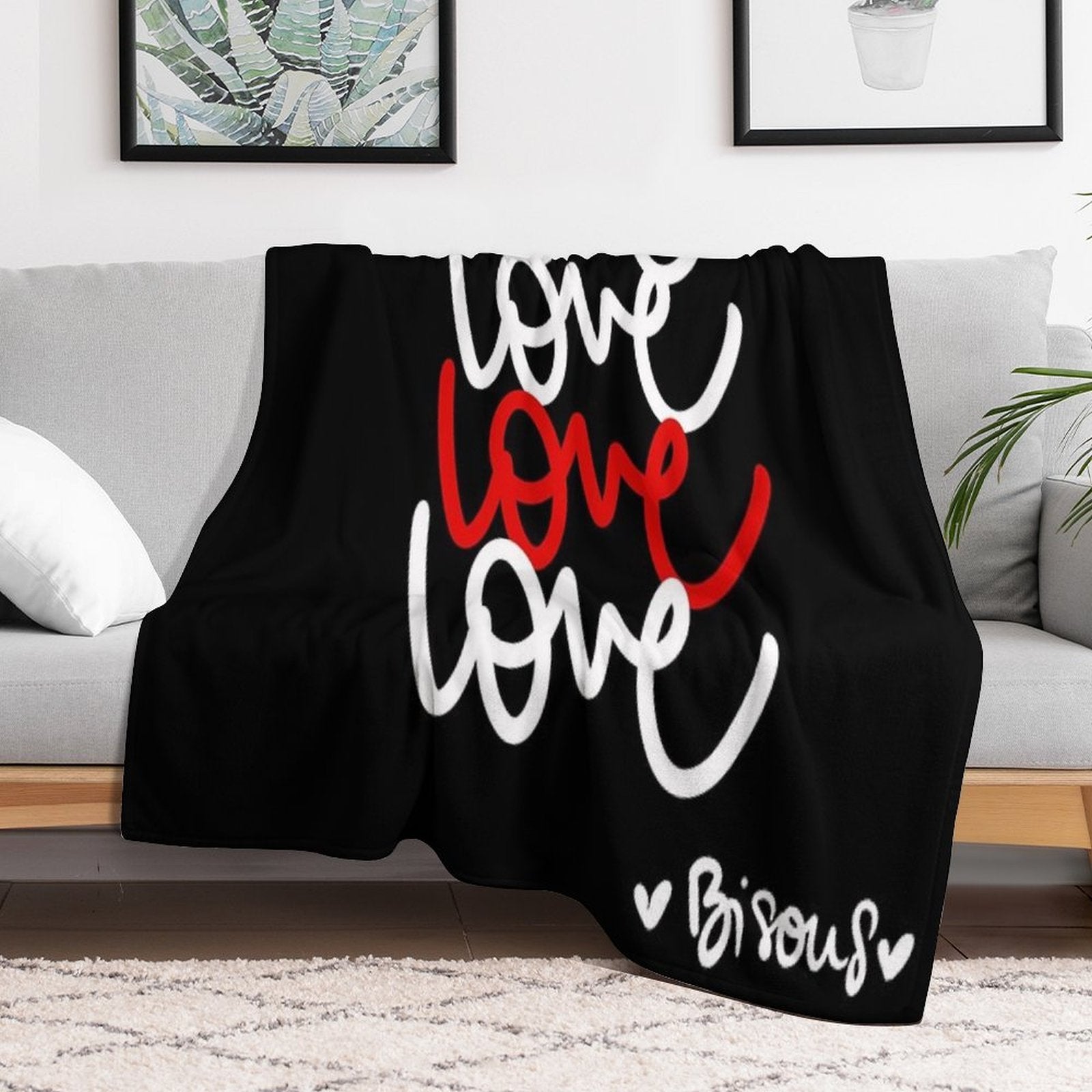 Love Love Love Kisses Eco-conscious Throw Blanket