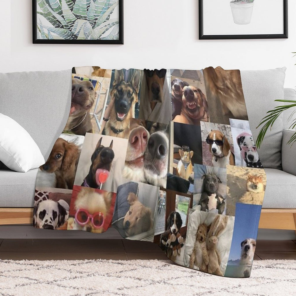 Dogs Aesthetic Collage Anti-pilling Throw Blanket