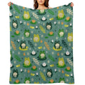 Cute Frogs Pattern Versatility Throw Blanket