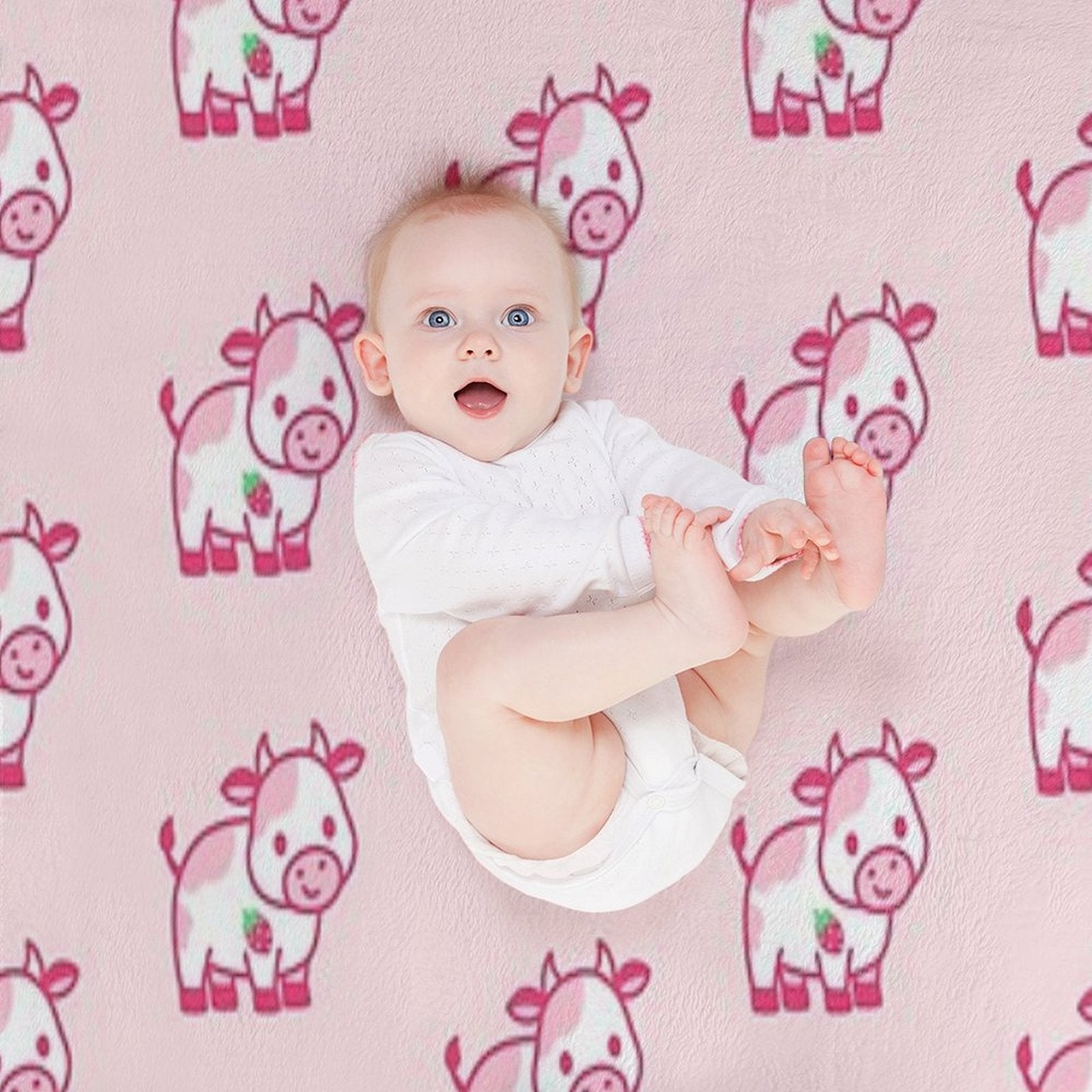 Strawberry Cow All-season Throw Blanket