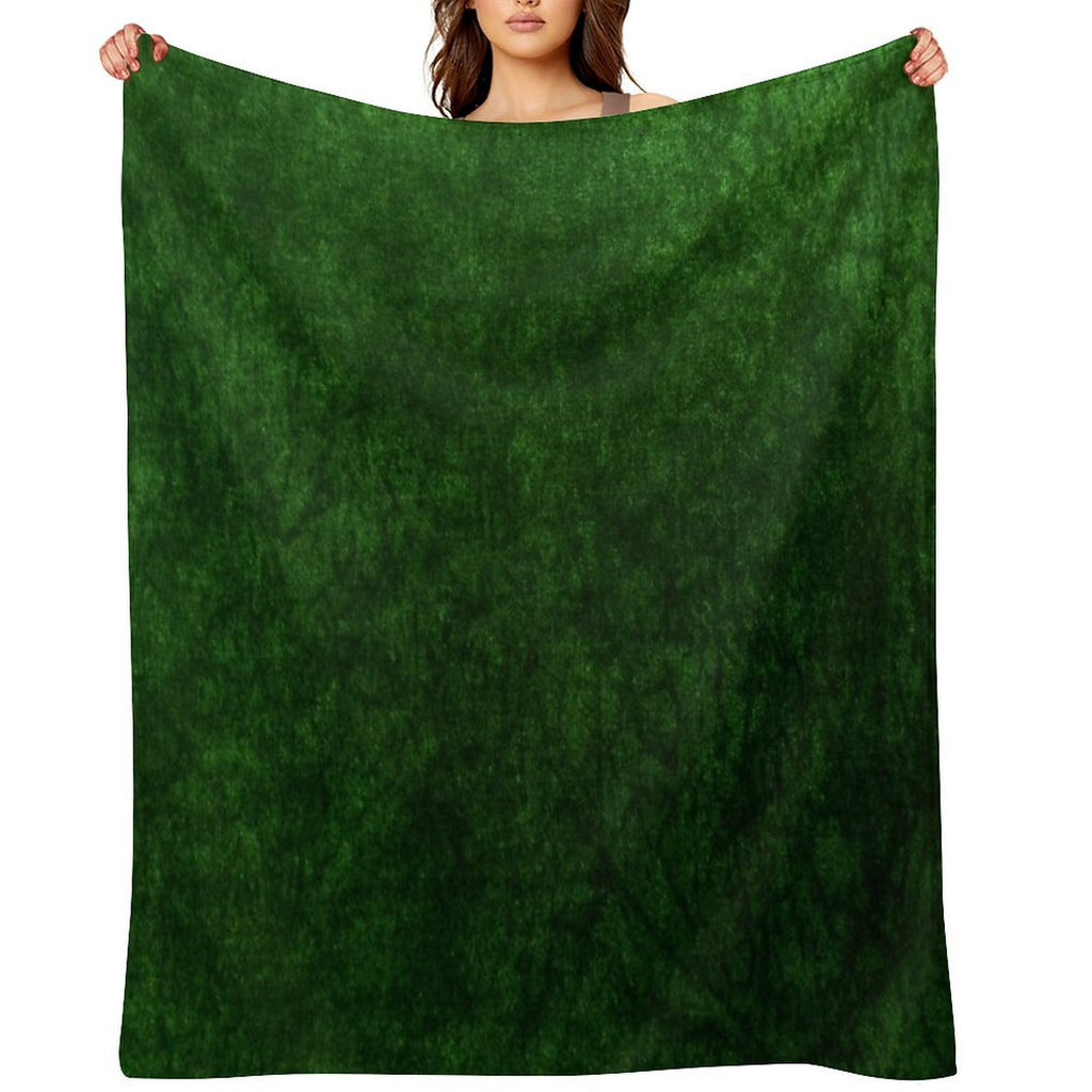 Emerald Green Grass Velvet  Texture Easy Care Throw Blanket
