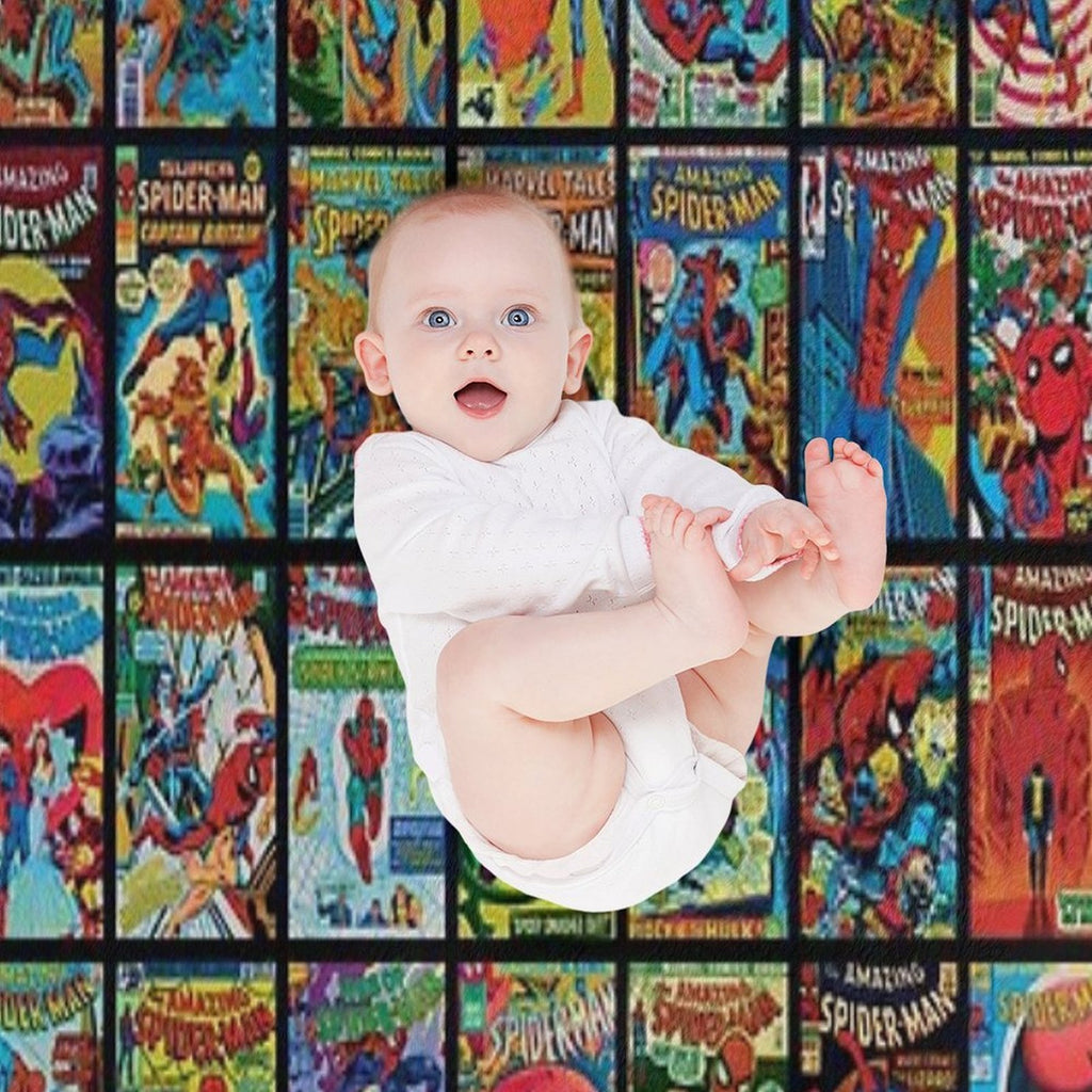 Vintage Superhero Comic Book Collection Pattern 3 Compact Throw Blanket