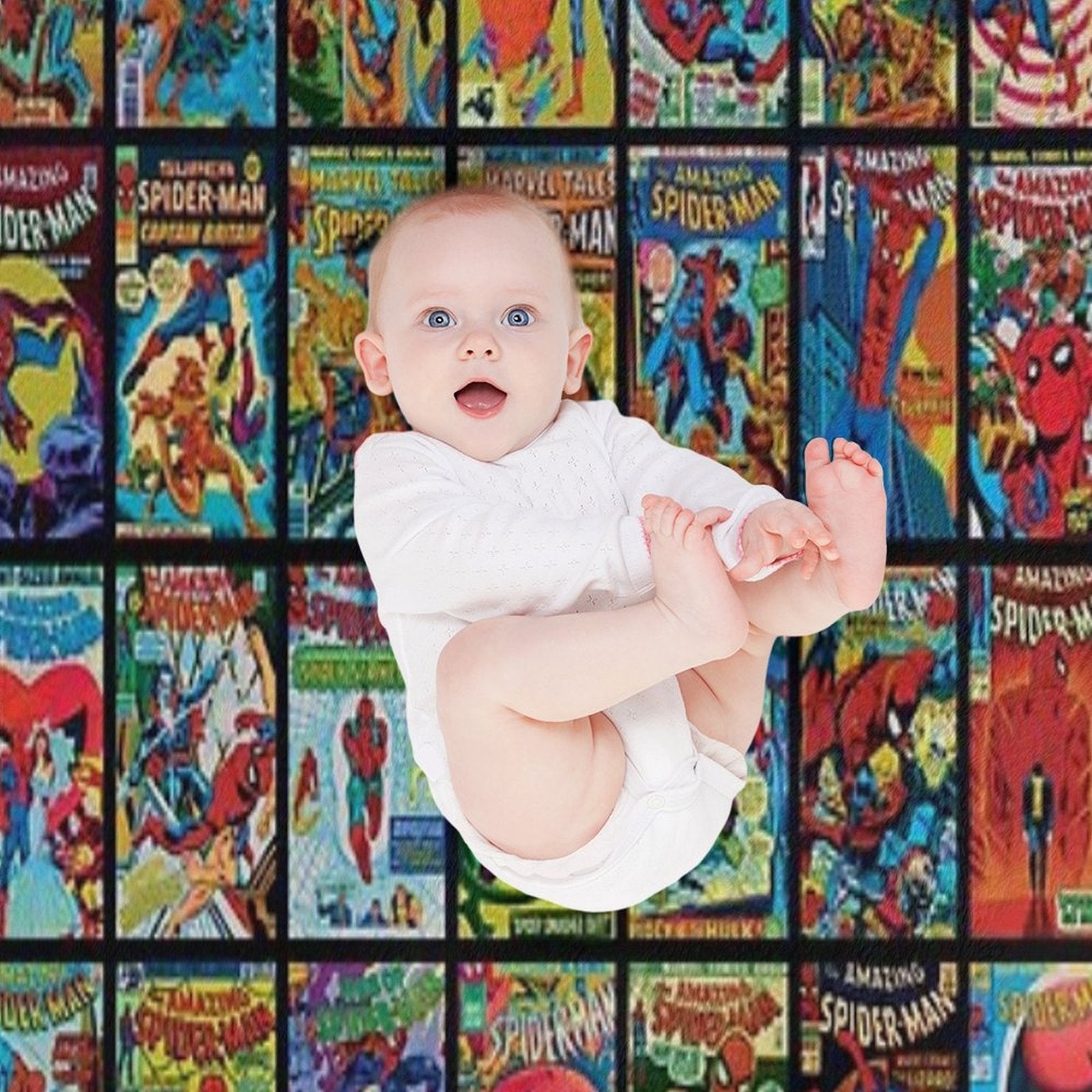 Vintage Superhero Comic Book Collection Pattern 3 Compact Throw Blanket