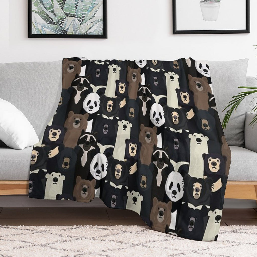 Bears of The World Pattern Gift-ready Throw Blanket