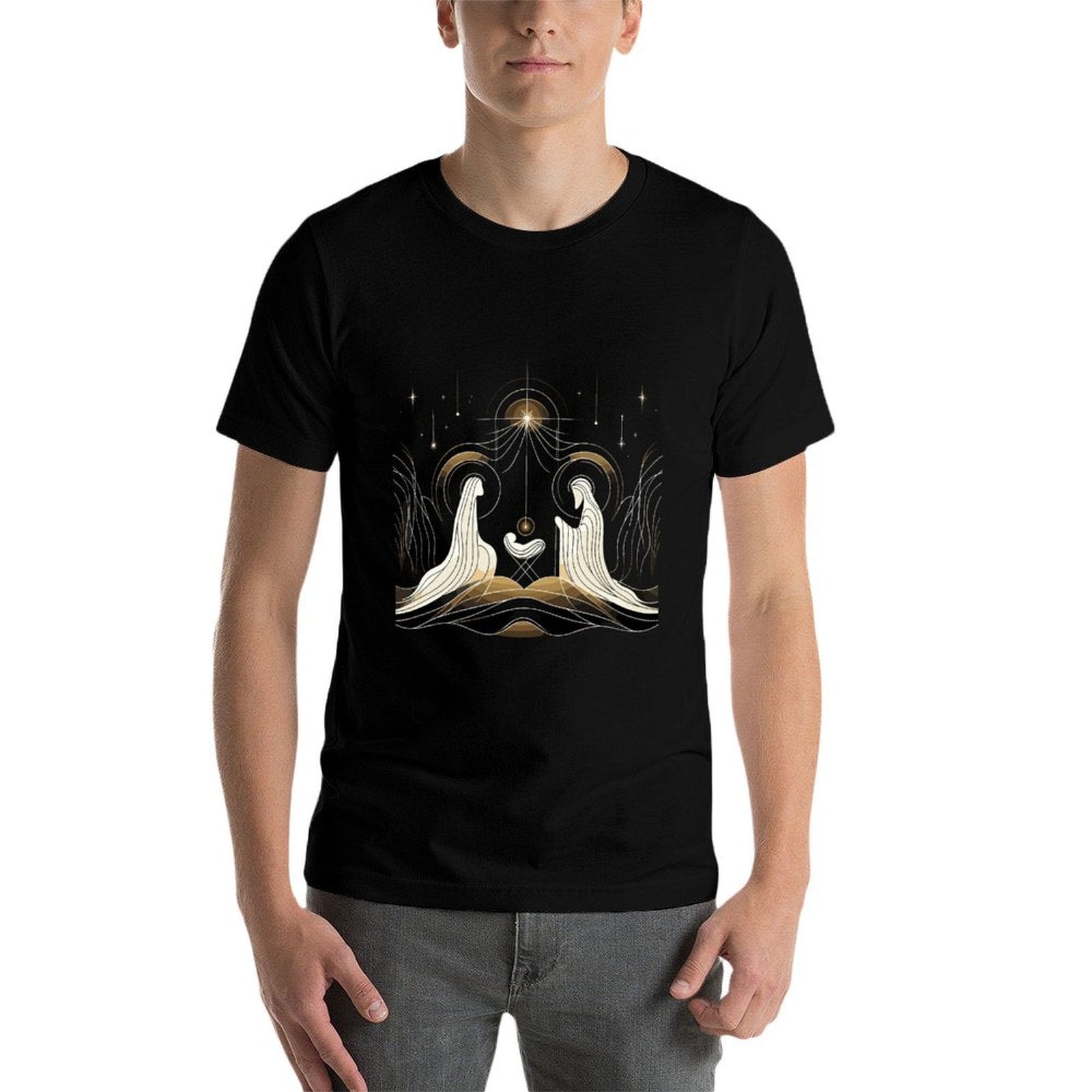 Minimalist Nativity Scene - Christmas Art  Durable T-Shirt