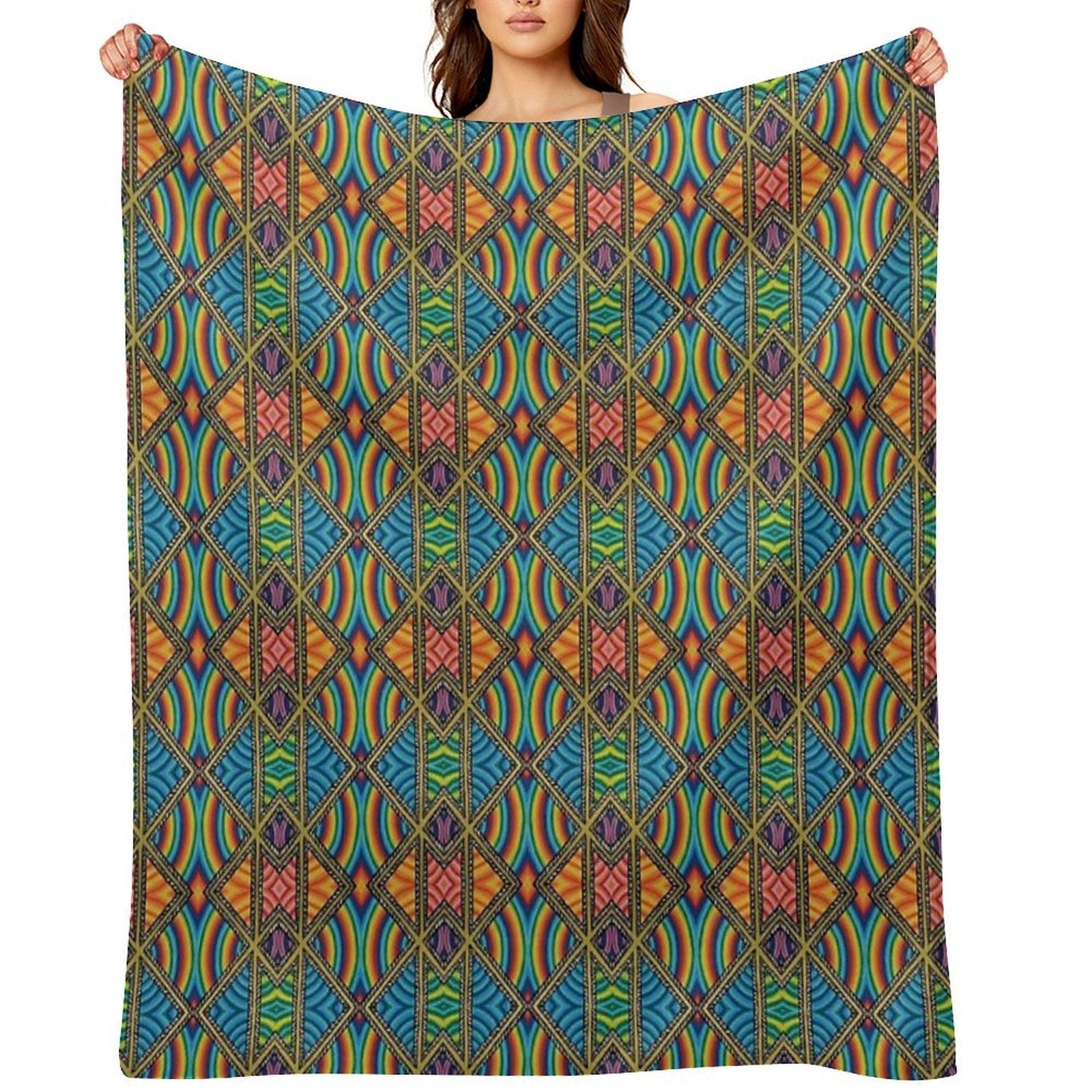 Technicolor Kaleidoscope Comfort Throw Blanket