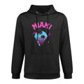 Miami Retro 80s Geometric Shapes And Palm Trees Graphic Kangaroo Pocket Hoodie