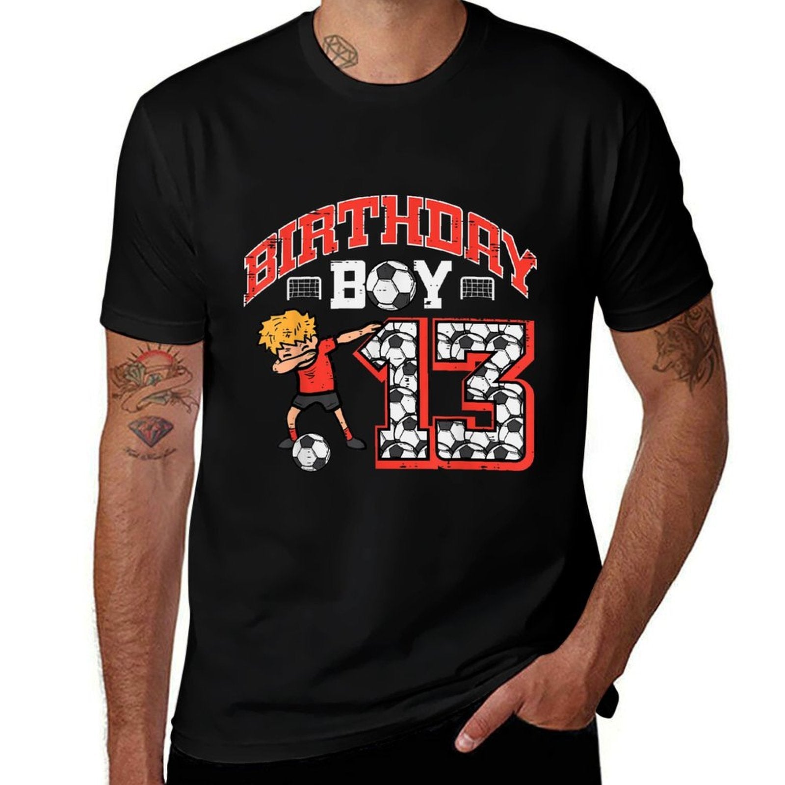 Birthday Boy 13 Soccer Dab 13th Year Old Bday Sport Boys  Graphic-printed T-Shirt