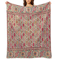 Vintage India Embroidered Textile, 17th Century Wrinkle-free Throw Blanket