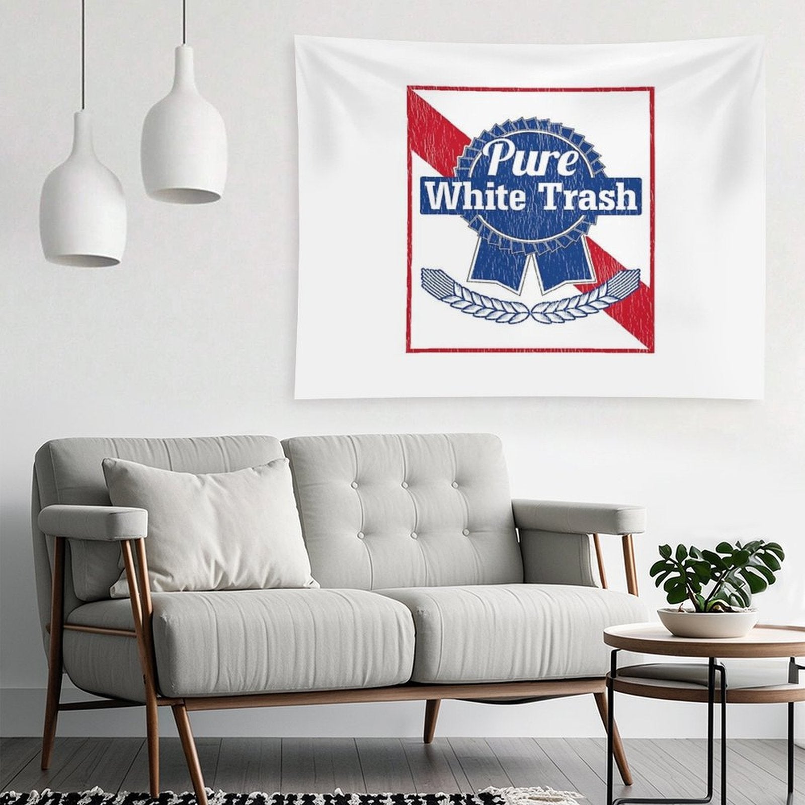 Funny Redneck Gift, Pure White Trash Tapestry