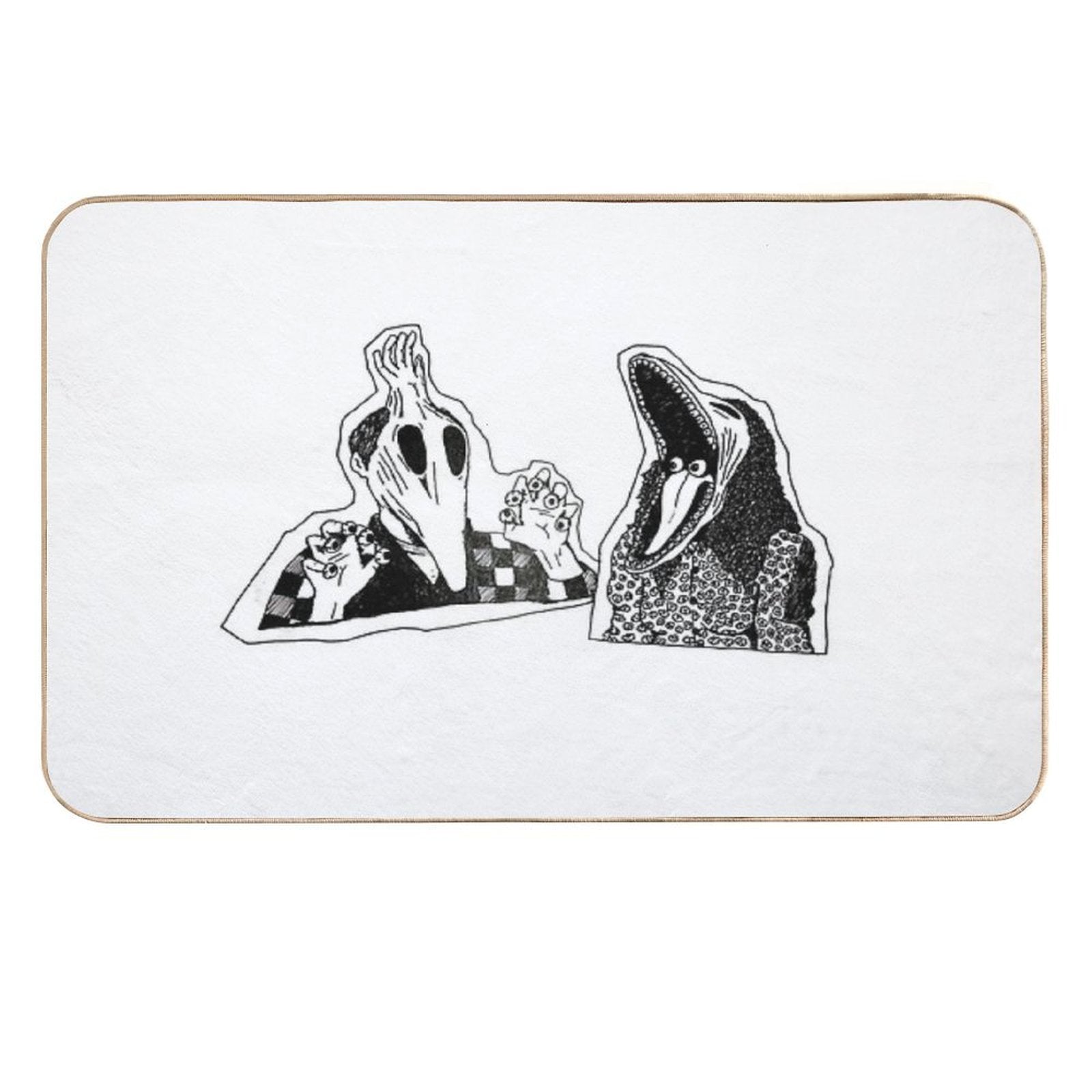 Adam & Barbara Monster Couple Beetle Juice Inspired Halloween 80's Goth Cult Film  Toxin-Free Bath Mat