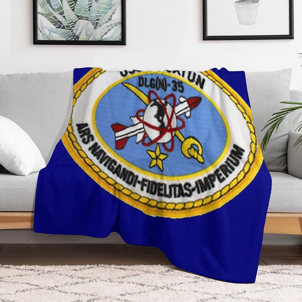 USS TRUXTUN (DLGN-35) SHIP'S STORE Machine-washable Throw Blanket