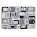 Black White Gray Mid Century Modern Geometric Print - Rectangles Squares  Long-Lasting Bath Mat