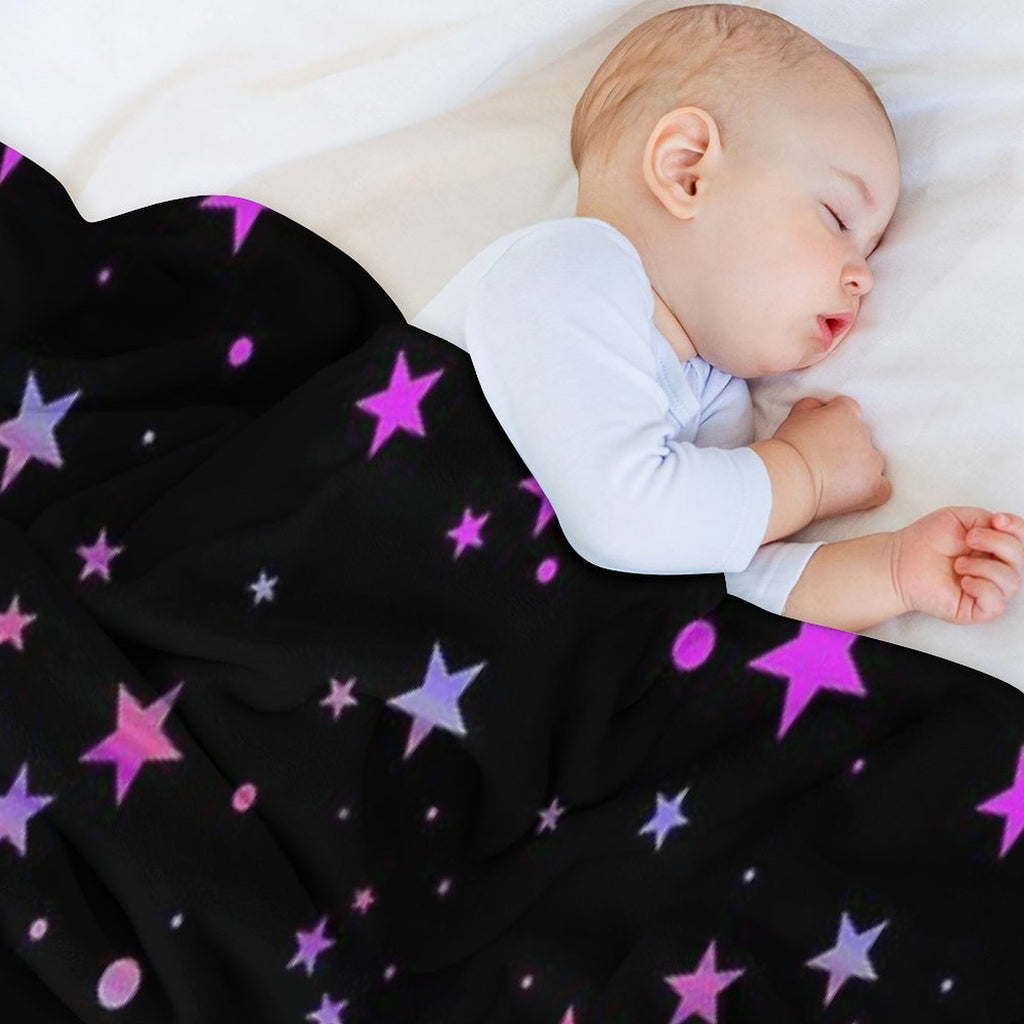 Pastel Starry Colorful Rainbow Stars Compact Throw Blanket