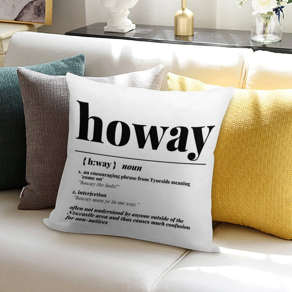 Howay Newcastle City Definition Print Soft Short Plush Fabric Throw Pillow