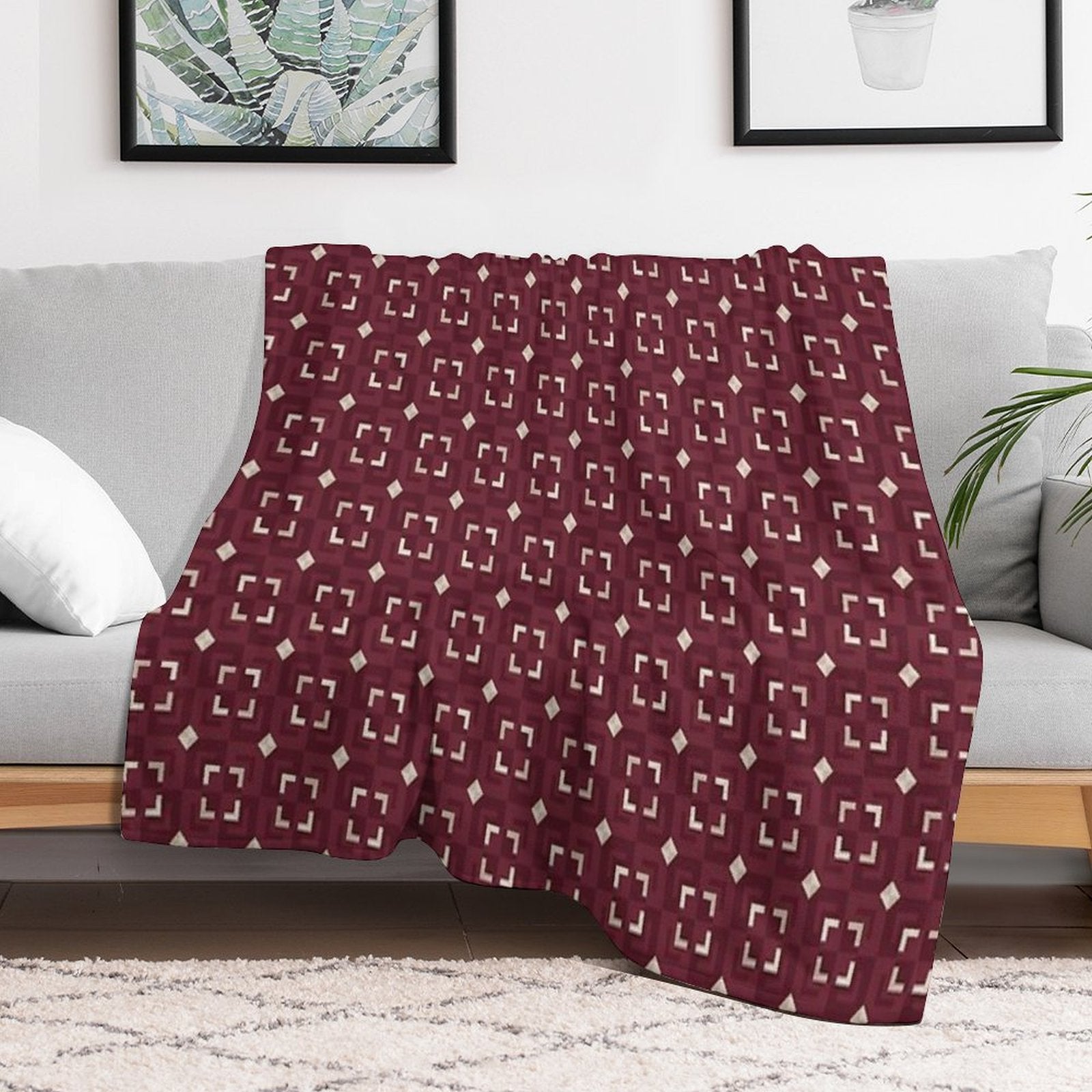 Red Pattern - Board Multi-functional Throw Blanket