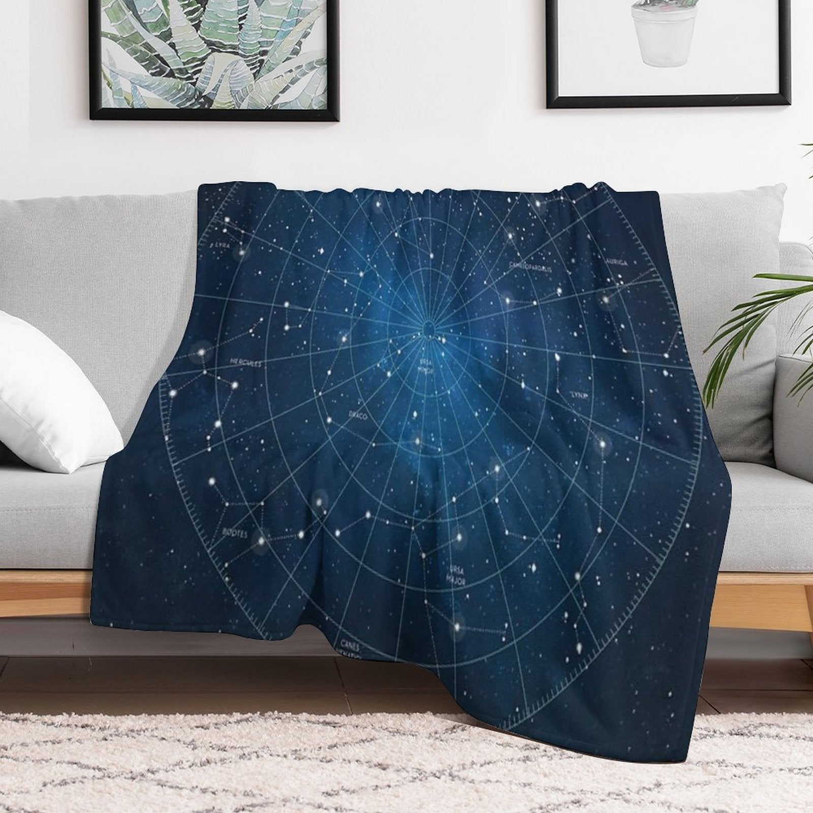 Constellation Star Map Shrink-resistant Throw Blanket
