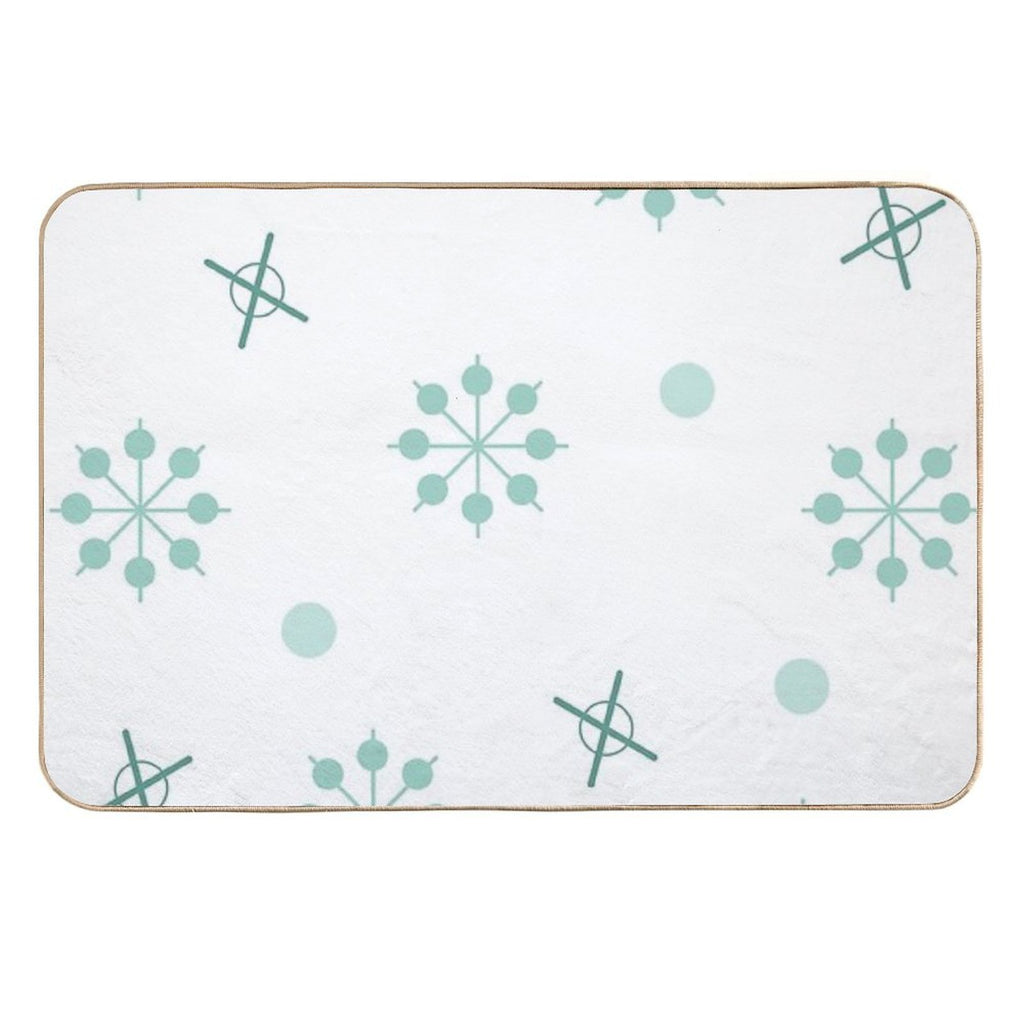 Atomic Age Sputnik Starbursts Winter Green  Anti-Trip Bath Mat