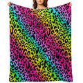 Colofrul Rainbow Leopard Wrinkle-free Throw Blanket