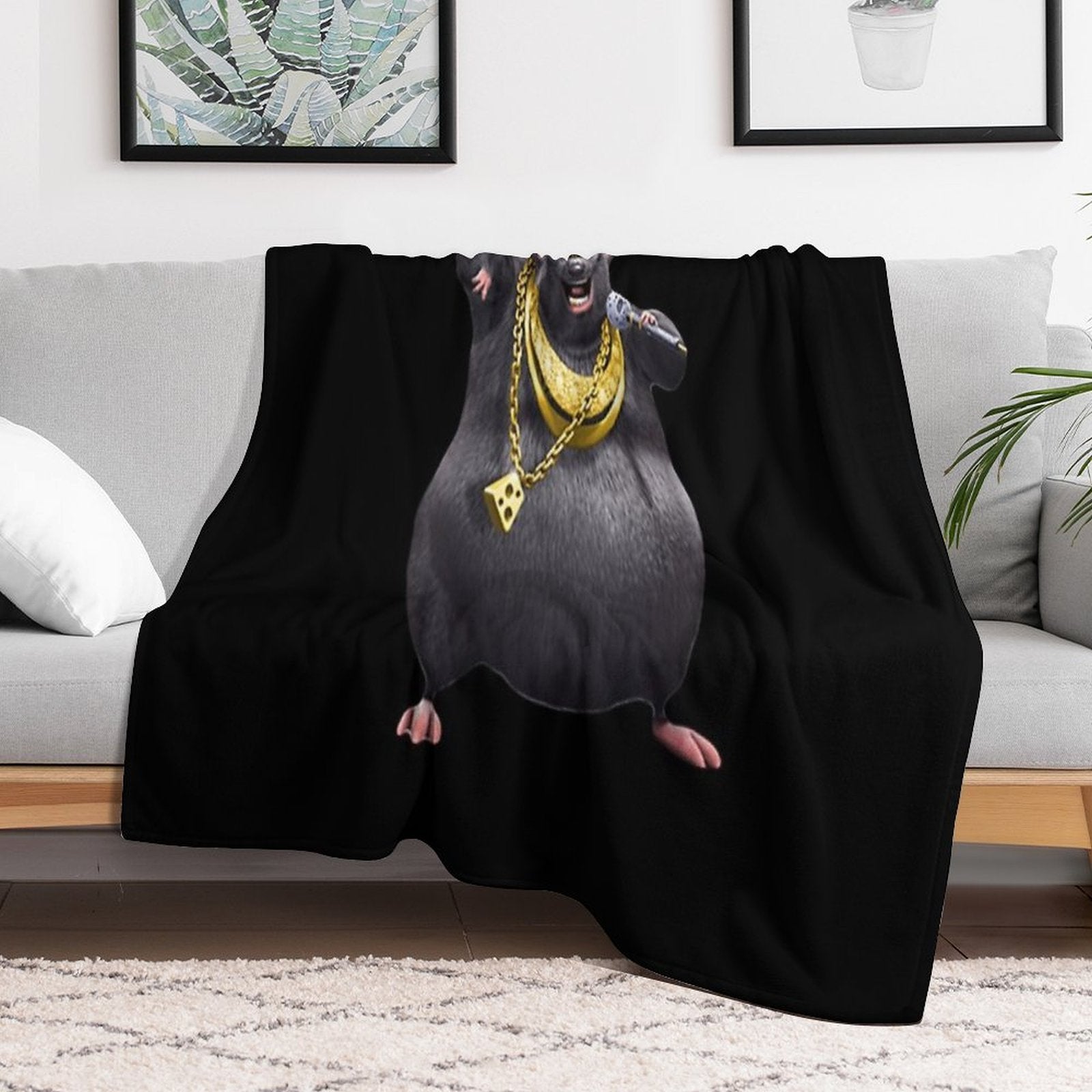 Biggie Cheese Rat Wrinkle-free Throw Blanket
