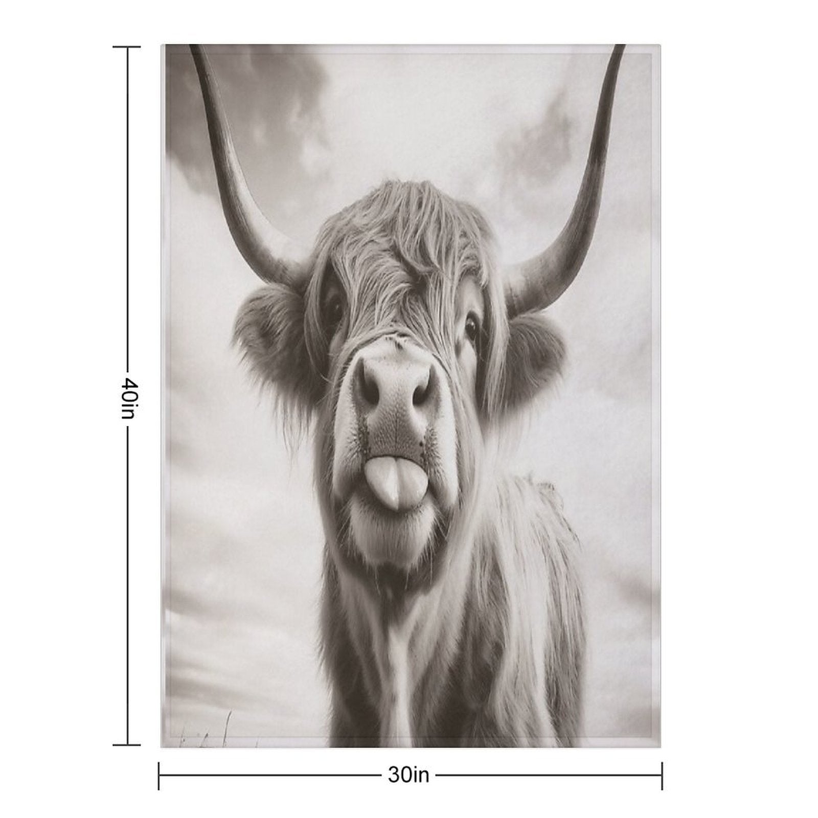 Cheeky Highland Cow Machine-washable Throw Blanket