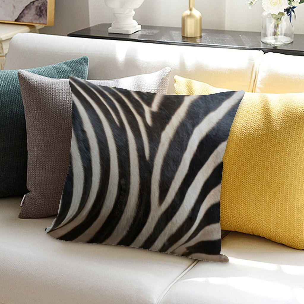 Zebra Soft Short Plush Fabric Throw Pillow