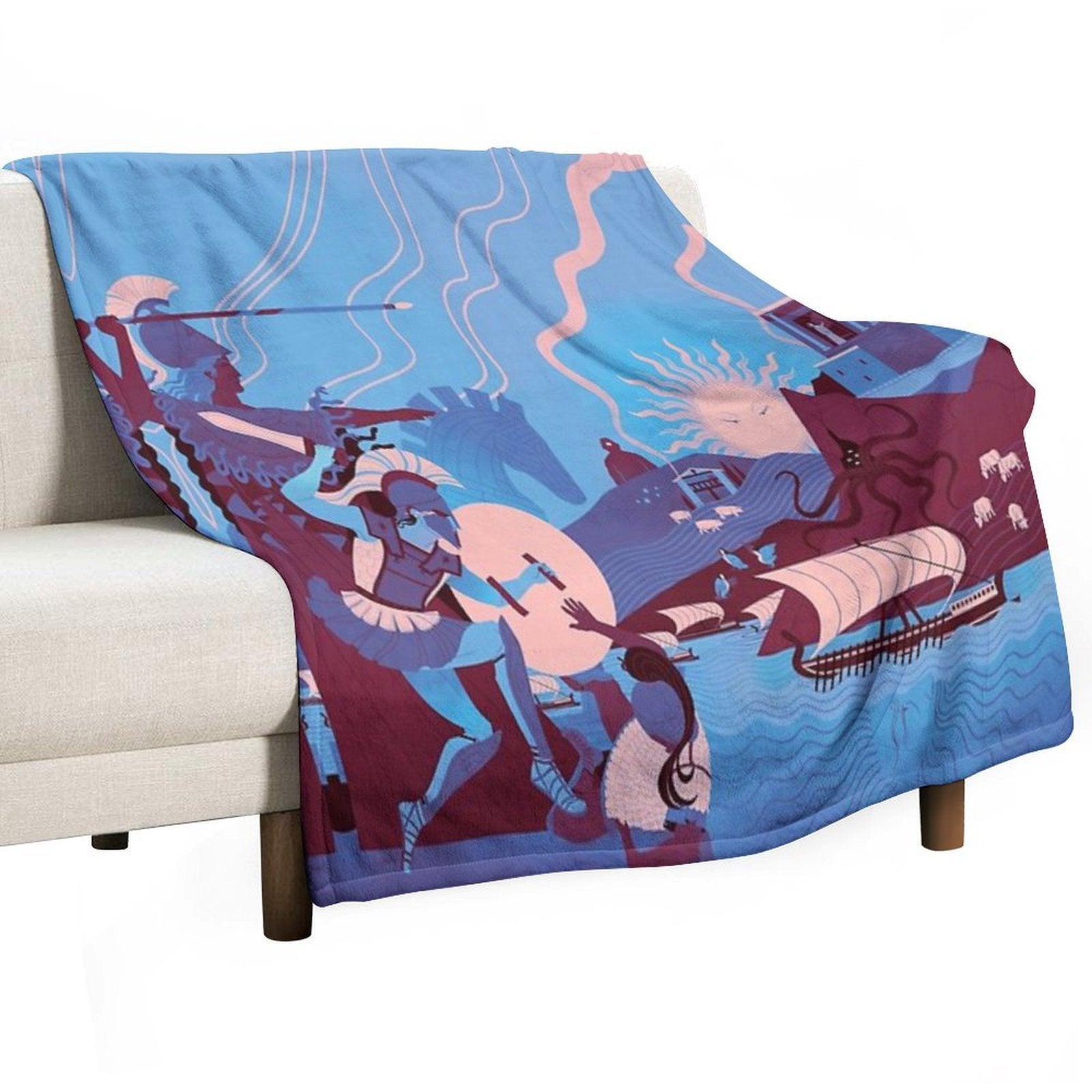 Homeric Landscape - Winter Comfort Throw Blanket