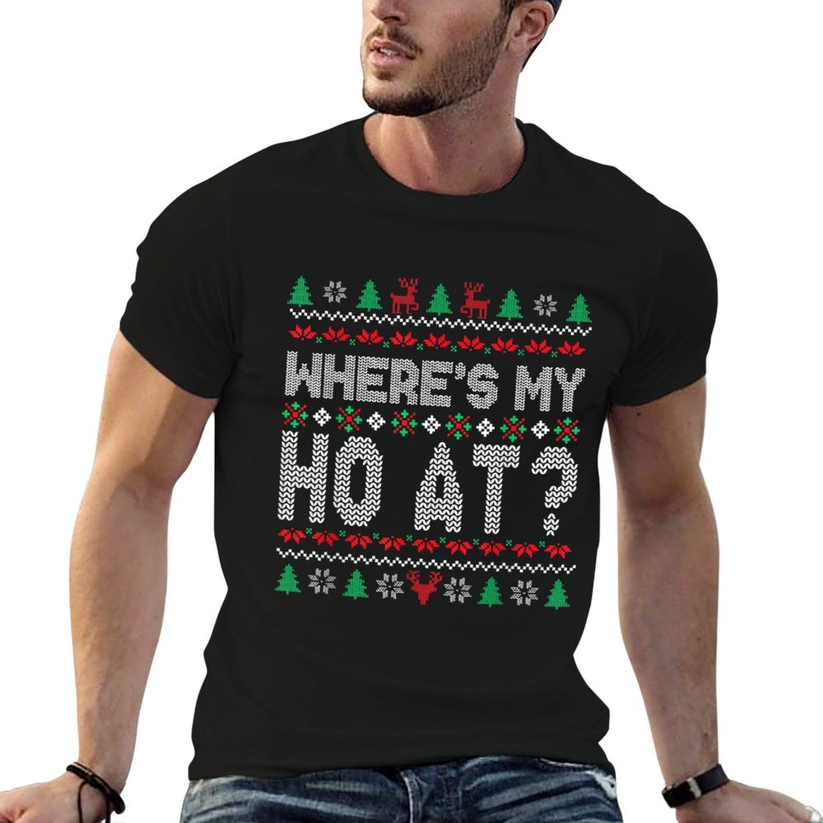 Wheres My Ho at Christmas Sweaters for Couples Women Adult  Classic T-Shirt