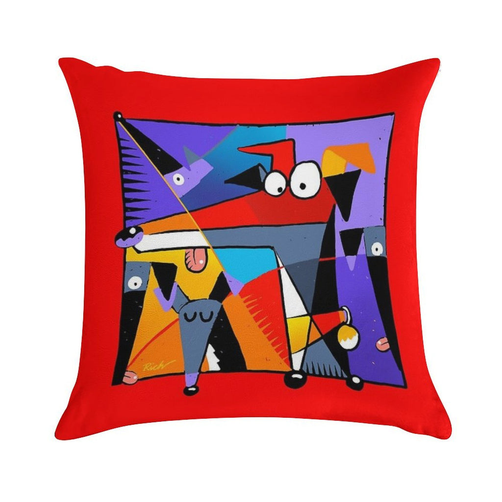 Derpism Soft Short Plush Fabric Throw Pillow