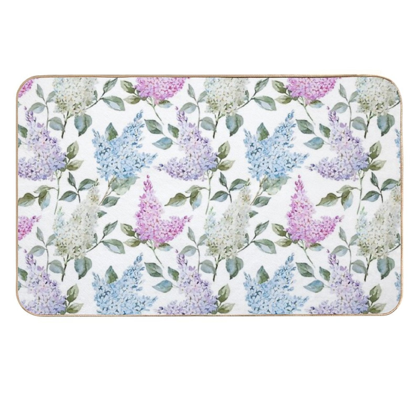 Lilac Flower Retro Vintage Pattern Durable Bath Mat
