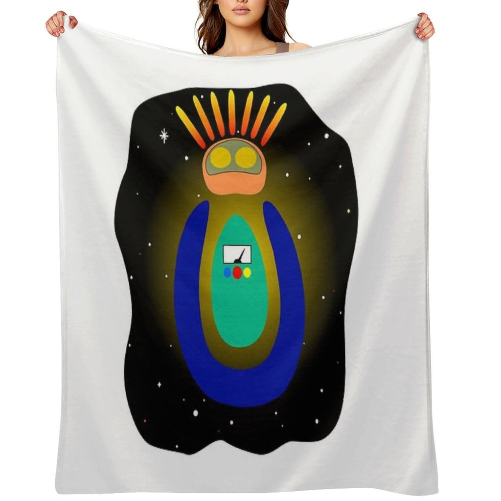 Star Man Is Waiting in The Sky - Original Artwork Plush Throw Blanket
