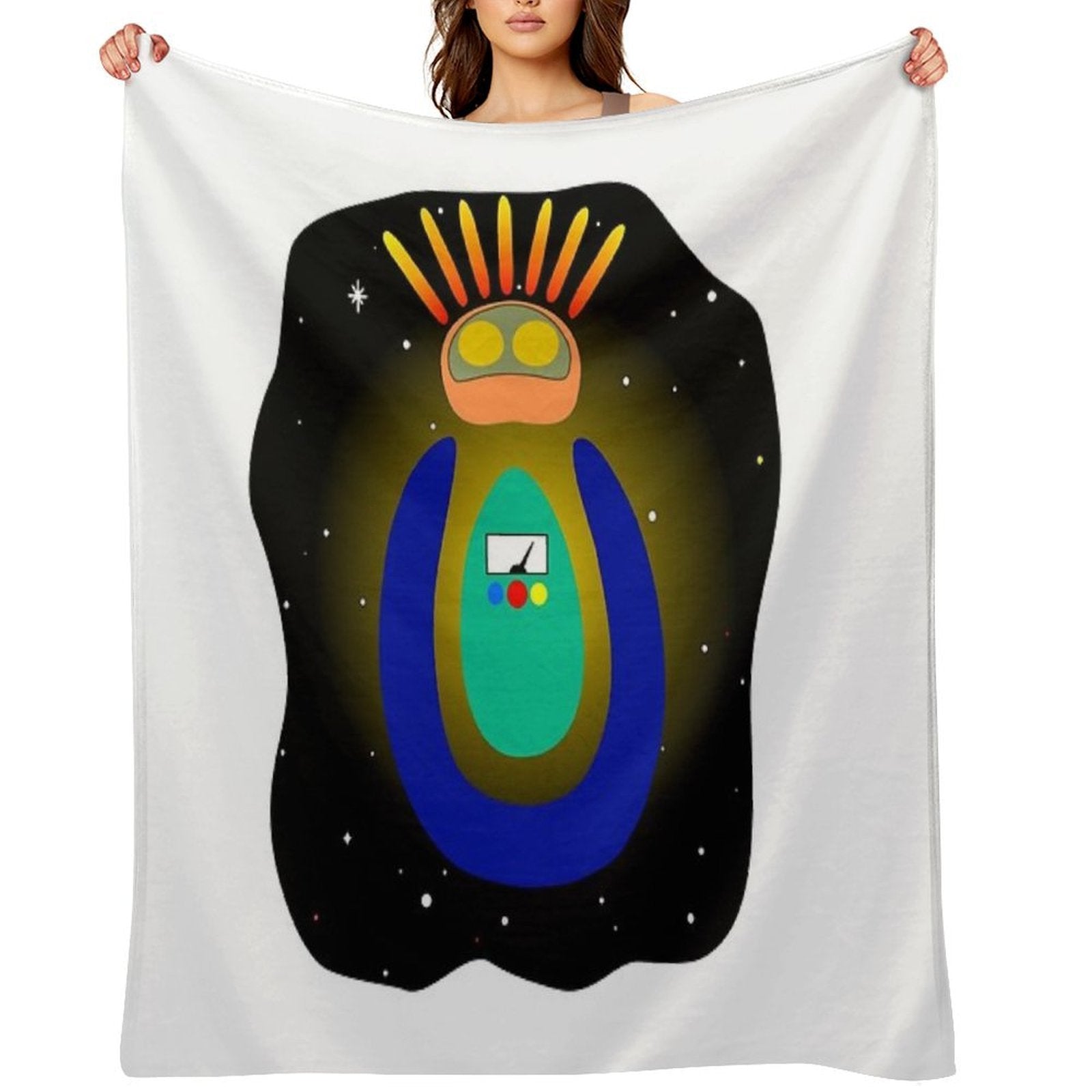 Star Man Is Waiting in The Sky - Original Artwork Plush Throw Blanket